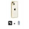 MARSİLYAN™- iPhone 15 Kılıf Vadi Minimal - Siyah Joko Magic 5D Cam + PVD Metal Kamera Lens - YL