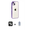 MARSİLYAN™- iPhone 15 Kılıf Vadi Minimal - Siyah Joko Magic 5D Cam + PVD Metal Kamera Lens - YL