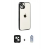 MARSİLYAN™- iPhone 15 Kılıf Vadi Minimal - Siyah Joko Magic 5D Cam + PVD Metal Kamera Lens - YL