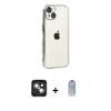 MARSİLYAN™- iPhone 15 Kılıf Vadi Minimal - Siyah Joko Magic 5D Cam + PVD Metal Kamera Lens - YL