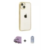 MARSİLYAN™- iPhone 15 Kılıf Vadi Minimal - Siyah Joko Magic 5D Cam + Raze Metal Kamera Lens - PE