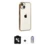 MARSİLYAN™- iPhone 15 Kılıf Vadi Minimal - Siyah Joko Magic 5D Cam + PVD Metal Kamera Lens - TU