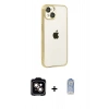 MARSİLYAN™- iPhone 15 Kılıf Vadi Minimal - Siyah Joko Magic 5D Cam + PVD Metal Kamera Lens - TU
