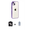 MARSİLYAN™- iPhone 15 Kılıf Vadi Minimal - Siyah Joko Magic 5D Cam + PVD Metal Kamera Lens - TU