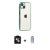 MARSİLYAN™- iPhone 15 Kılıf Vadi Minimal - Siyah Joko Magic 5D Cam + PVD Metal Kamera Lens - TU