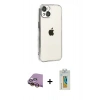 MARSİLYAN™- iPhone 15 Kılıf Vadi Minimal - Siyah Polymer Nano Ekran Koruyucu + Raze Metal Kamera Lens - SI