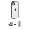 MARSİLYAN™- iPhone 15 Kılıf Vadi Minimal - Siyah Polymer Nano Ekran Koruyucu + Raze Metal Kamera Lens - SI