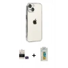 MARSİLYAN™- iPhone 15 Kılıf Vadi Minimal - Siyah Polymer Nano Ekran Koruyucu + Bilvis Titan Kamera Lens - YL