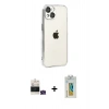 MARSİLYAN™- iPhone 15 Kılıf Vadi Minimal - Siyah Polymer Nano Ekran Koruyucu + Bilvis Titan Kamera Lens - YL