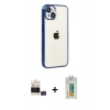 MARSİLYAN™- iPhone 15 Kılıf Vadi Minimal - Siyah Polymer Nano Ekran Koruyucu + Bilvis Titan Kamera Lens - YL