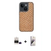 MARSİLYAN™- iPhone 15 Kılıf Vadi Özel Seri - Siyah Bilvis 3D Mat Cam Ekran Koruyucu + Bilvis Titan Kamera Lens - SH