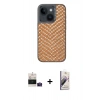 MARSİLYAN™- iPhone 15 Kılıf Vadi Özel Seri - Siyah Bilvis 3D Mat Cam Ekran Koruyucu + Bilvis Titan Kamera Lens - PE