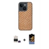 MARSİLYAN™- iPhone 15 Kılıf Vadi Özel Seri - Siyah Buffer Hayalet Cam Ekran Koruyucu + Bilvis Titan Kamera Lens - YL