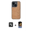 MARSİLYAN™- iPhone 15 Kılıf Vadi Özel Seri - Siyah Buffer Hayalet Cam Ekran Koruyucu + PVD Metal Kamera Lens - YL