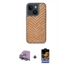 MARSİLYAN™- iPhone 15 Kılıf Vadi Özel Seri - Siyah Buffer Hayalet Cam Ekran Koruyucu + Raze Metal Kamera Lens - YL