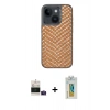 MARSİLYAN™- iPhone 15 Kılıf Vadi Özel Seri - Siyah Polymer Nano Ekran Koruyucu + Bilvis Titan Kamera Lens - PE
