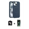 MARSİLYAN™- iPhone 15 Kılıf Yankı Form Serisi - Şeffaf 360 Full Body Arka Koruyucu + PVD Metal Kamera Lens - TU