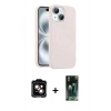 MARSİLYAN™- iPhone 15 Kılıf Yankı Form Serisi - Şeffaf 360 Full Body Arka Koruyucu + PVD Metal Kamera Lens - TU