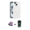 MARSİLYAN™- iPhone 15 Kılıf Yankı Form Serisi - Şeffaf 360 Full Body Arka Koruyucu + Raze Metal Kamera Lens - YL