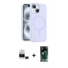 MARSİLYAN™- iPhone 15 Kılıf Yankı Form Serisi - Siyah 360 Mat Full Body Arka Koruyucu + Bilvis Titan Kamera Lens - YL