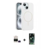 MARSİLYAN™- iPhone 15 Kılıf Yankı Form Serisi - Siyah 360 Mat Full Body Arka Koruyucu + Bilvis Titan Kamera Lens - PE
