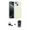 MARSİLYAN™- iPhone 15 Kılıf Yankı Form Serisi - Siyah 360 Mat Full Body Arka Koruyucu + Bilvis Titan Kamera Lens - YL