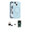 MARSİLYAN™- iPhone 15 Kılıf Yankı Form Serisi - Siyah 360 Mat Full Body Arka Koruyucu + Bilvis Titan Kamera Lens - YL