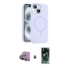 MARSİLYAN™- iPhone 15 Kılıf Yankı Form Serisi - Siyah 360 Mat Full Body Arka Koruyucu + Raze Metal Kamera Lens - SI
