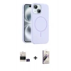 MARSİLYAN™- iPhone 15 Kılıf Yankı Form Serisi - Siyah Bilvis 3D Mat Cam Ekran Koruyucu + Bilvis Titan Kamera Lens - YL