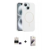 MARSİLYAN™- iPhone 15 Kılıf Yankı Form Serisi - Siyah Bilvis 3D Mat Cam Ekran Koruyucu + Bilvis Titan Kamera Lens - YL
