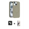 MARSİLYAN™- iPhone 15 Kılıf Yankı Form Serisi - Siyah Bilvis 3D Mat Cam Ekran Koruyucu + PVD Metal Kamera Lens - YL