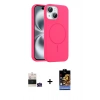 MARSİLYAN™- iPhone 15 Kılıf Yankı Form Serisi - Siyah Buffer Hayalet Cam Ekran Koruyucu + Bilvis Titan Kamera Lens - YL
