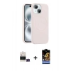 MARSİLYAN™- iPhone 15 Kılıf Yankı Form Serisi - Siyah Buffer Hayalet Cam Ekran Koruyucu + Bilvis Titan Kamera Lens - YL