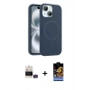 MARSİLYAN™- iPhone 15 Kılıf Yankı Form Serisi - Siyah Buffer Hayalet Cam Ekran Koruyucu + Bilvis Titan Kamera Lens - YL
