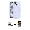 MARSİLYAN™- iPhone 15 Kılıf Yankı Form Serisi - Siyah Buffer Hayalet Cam Ekran Koruyucu + Bilvis Titan Kamera Lens - YL