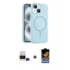 MARSİLYAN™- iPhone 15 Kılıf Yankı Form Serisi - Siyah Buffer Hayalet Cam Ekran Koruyucu + Bilvis Titan Kamera Lens - YL