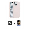 MARSİLYAN™- iPhone 15 Kılıf Yankı Form Serisi - Siyah Buffer Hayalet Cam Ekran Koruyucu + PVD Metal Kamera Lens - YL