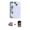 MARSİLYAN™- iPhone 15 Kılıf Yankı Form Serisi - Siyah Buffer Hayalet Cam Ekran Koruyucu + Raze Metal Kamera Lens - SI