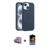 MARSİLYAN™- iPhone 15 Kılıf Yankı Form Serisi - Siyah Buffer Hayalet Cam Ekran Koruyucu + Raze Metal Kamera Lens - SI