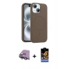 MARSİLYAN™- iPhone 15 Kılıf Yankı Form Serisi - Siyah Buffer Hayalet Cam Ekran Koruyucu + Raze Metal Kamera Lens - YL
