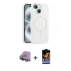 MARSİLYAN™- iPhone 15 Kılıf Yankı Form Serisi - Siyah Buffer Hayalet Cam Ekran Koruyucu + Raze Metal Kamera Lens - YL