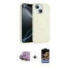 MARSİLYAN™- iPhone 15 Kılıf Yankı Form Serisi - Siyah Buffer Hayalet Cam Ekran Koruyucu + Raze Metal Kamera Lens - SI