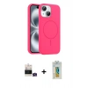 MARSİLYAN™- iPhone 15 Kılıf Yankı Form Serisi - Siyah Polymer Nano Ekran Koruyucu + Bilvis Titan Kamera Lens - YL