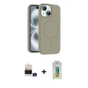 MARSİLYAN™- iPhone 15 Kılıf Yankı Form Serisi - Siyah Polymer Nano Ekran Koruyucu + Bilvis Titan Kamera Lens - YL