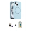 MARSİLYAN™- iPhone 15 Kılıf Yankı Form Serisi - Siyah Polymer Nano Ekran Koruyucu + Bilvis Titan Kamera Lens - YL