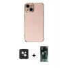 MARSİLYAN™- iPhone 15 Kılıf Yankı Serisi - Şeffaf 360 Full Body Arka Koruyucu + PVD Metal Kamera Lens - YL