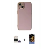 MARSİLYAN™- iPhone 15 Kılıf Yankı Serisi - Siyah Buffer Hayalet Cam Ekran Koruyucu + Bilvis Titan Kamera Lens - PE