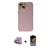 MARSİLYAN™- iPhone 15 Kılıf Yankı Serisi - Siyah Buffer Hayalet Cam Ekran Koruyucu + Raze Metal Kamera Lens - PE