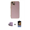 MARSİLYAN™- iPhone 15 Kılıf Yankı Serisi - Siyah Buffer Hayalet Cam Ekran Koruyucu + Raze Metal Kamera Lens - SI