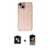 MARSİLYAN™- iPhone 15 Kılıf Yankı Serisi - Siyah Buffer Hayalet Cam Ekran Koruyucu + PVD Metal Kamera Lens - TU